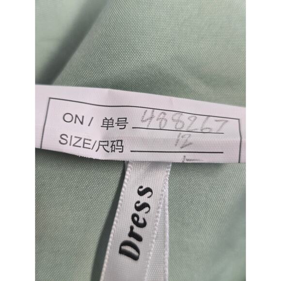 FORMAL 12 L sage green beaded sequin embroidered mother of bride dress NEW B103 - Picture 6 of 6